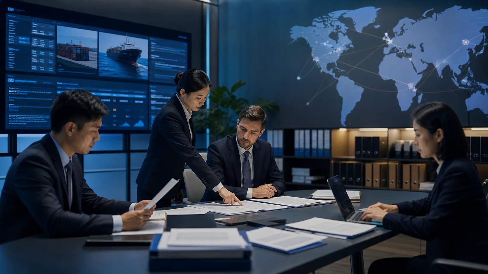 Cross-border legal team organizing contracts and records for a China commercial dispute.