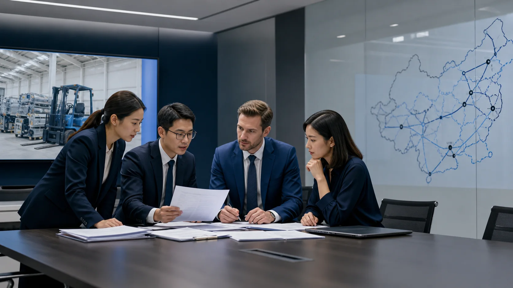 Cross-border finance team reviewing collateral and security documents for a Chinese transaction.