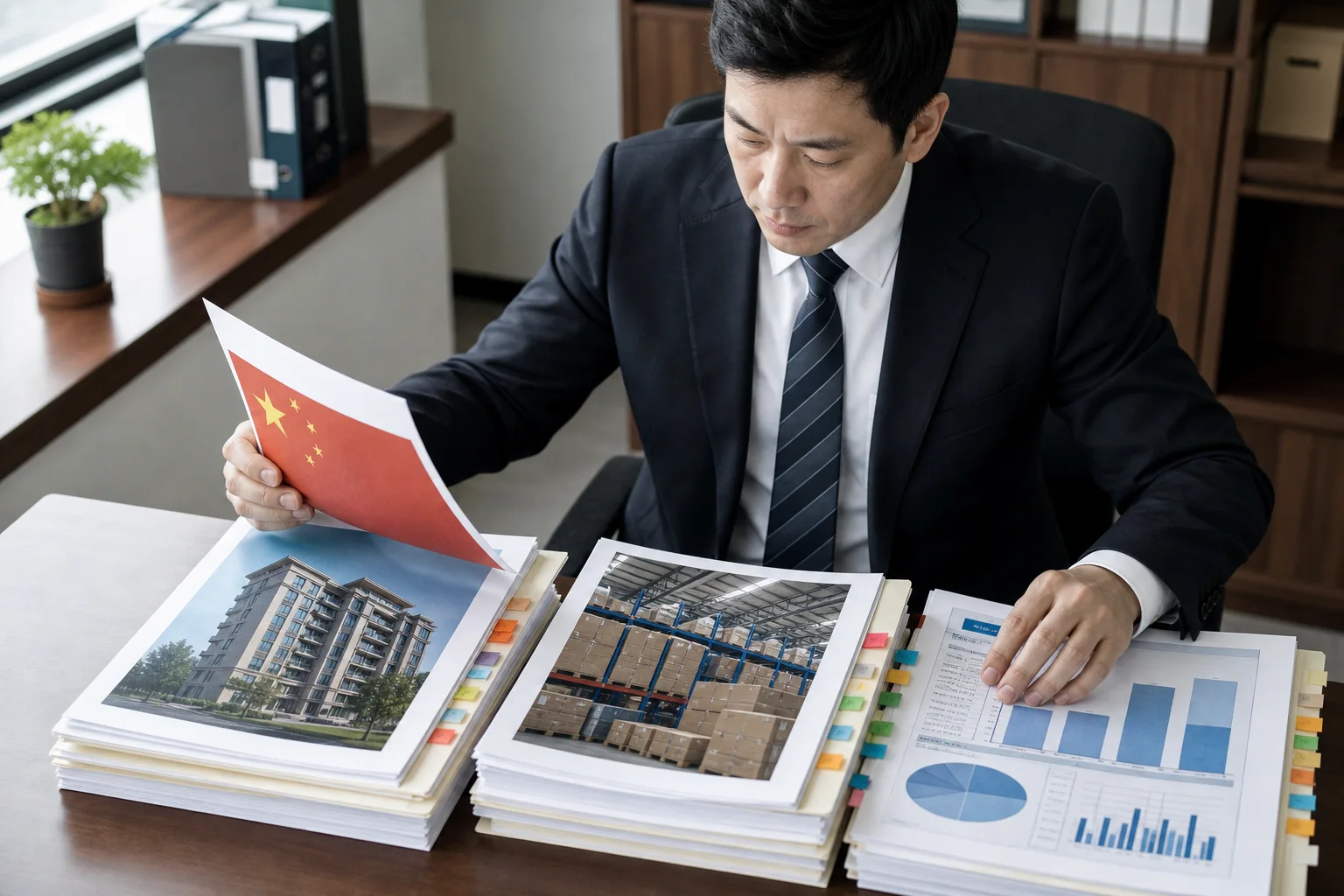 Legal analyst comparing Chinese collateral registration records with asset ownership documents.